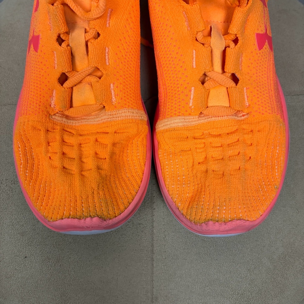Under Armour Threadborne Slingflex Running Shoes Neon Orange Coral Women's 9.5 - Picture 15 of 15